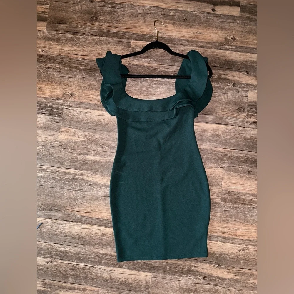 Mind Code Green Ruffle Dress Size Small - Picture 7 of 16